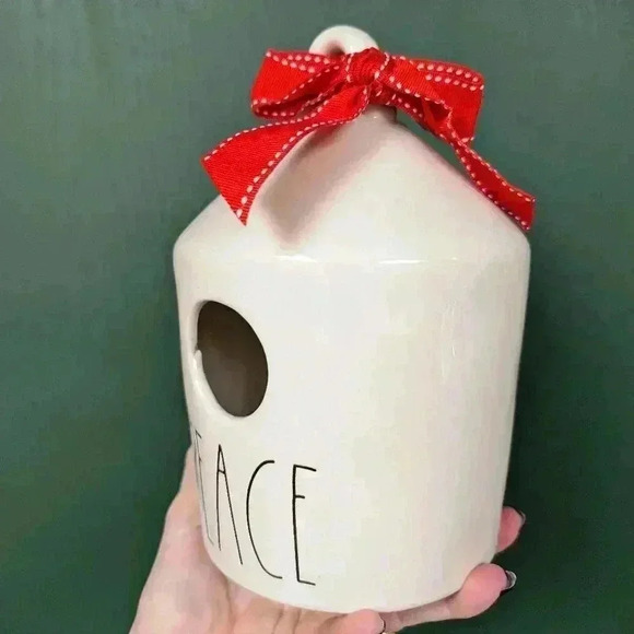 Rae Dunn  peace Christmas birdhouse - Picture 2 of 6
